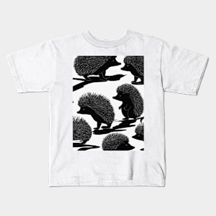 Hedgehogs Shadow Silhouette Anime Style Collection No. 36 Kids T-Shirt